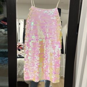 H&M Pink and Yellow Sequin Mini Dress